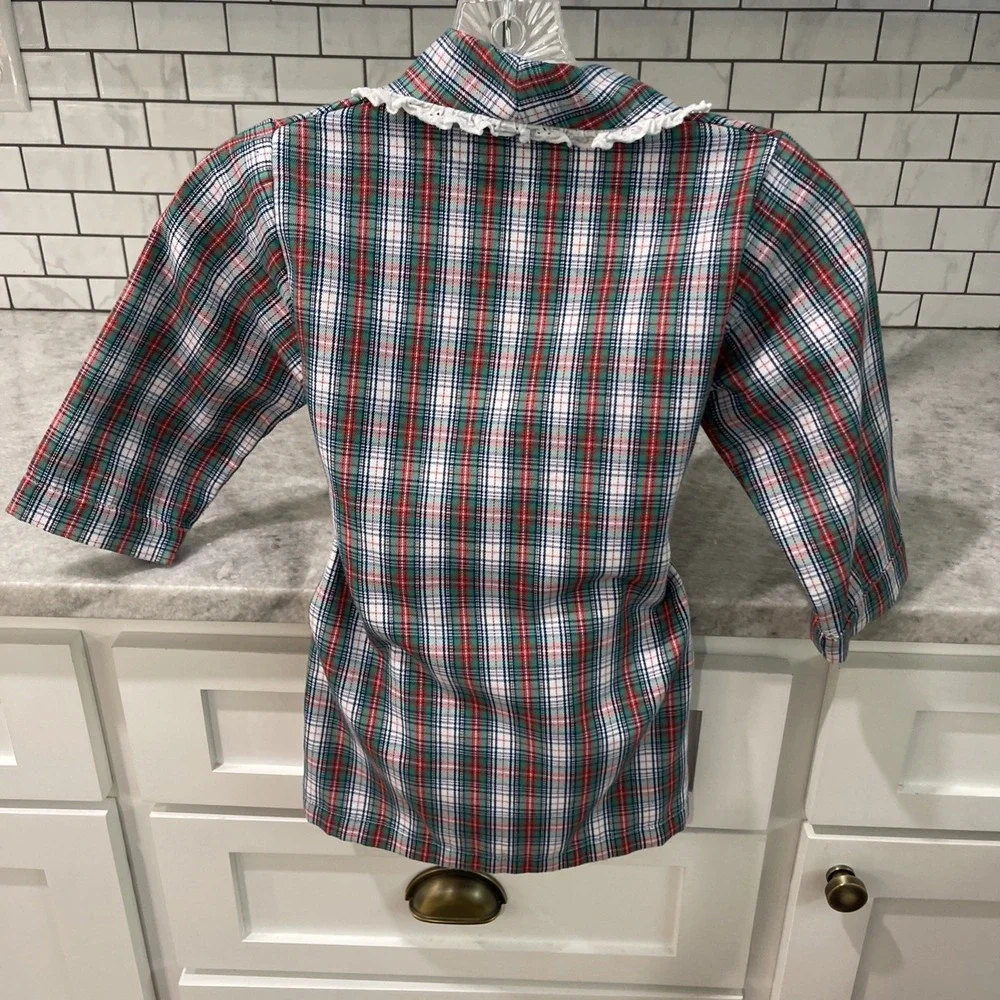 Beaufort Bonnet Robe Child Size 4T Blaylock Bath Eyelet Trim Plaid Blue Red